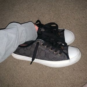 Size 8 Black and Grey Coach Sneakers